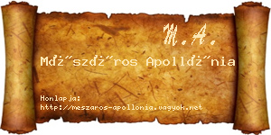 Mészáros Apollónia névjegykártya